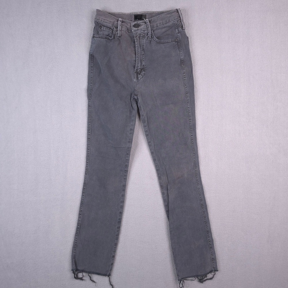 MOTHER Jeans High Waisted Rascal Ankle Fray Faded Black 23